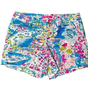 Lilly Pulitzer Shorts Colorful Floral Print Casual Beach Resort‎ Aloha Girl Cute